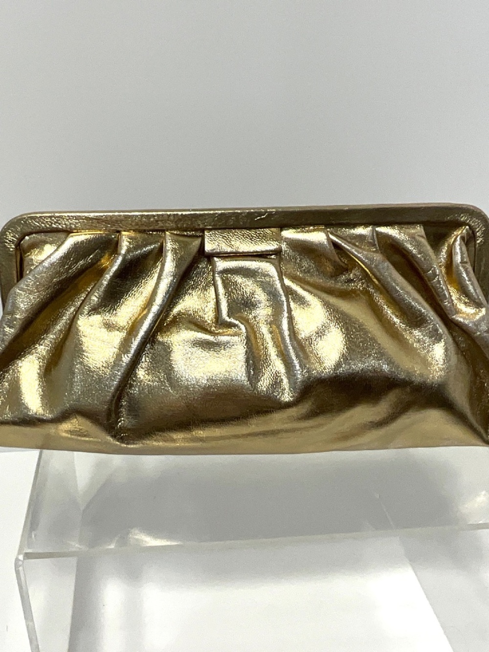 Ann Taylor Gold Clutch Vintage Anniversary gold leather